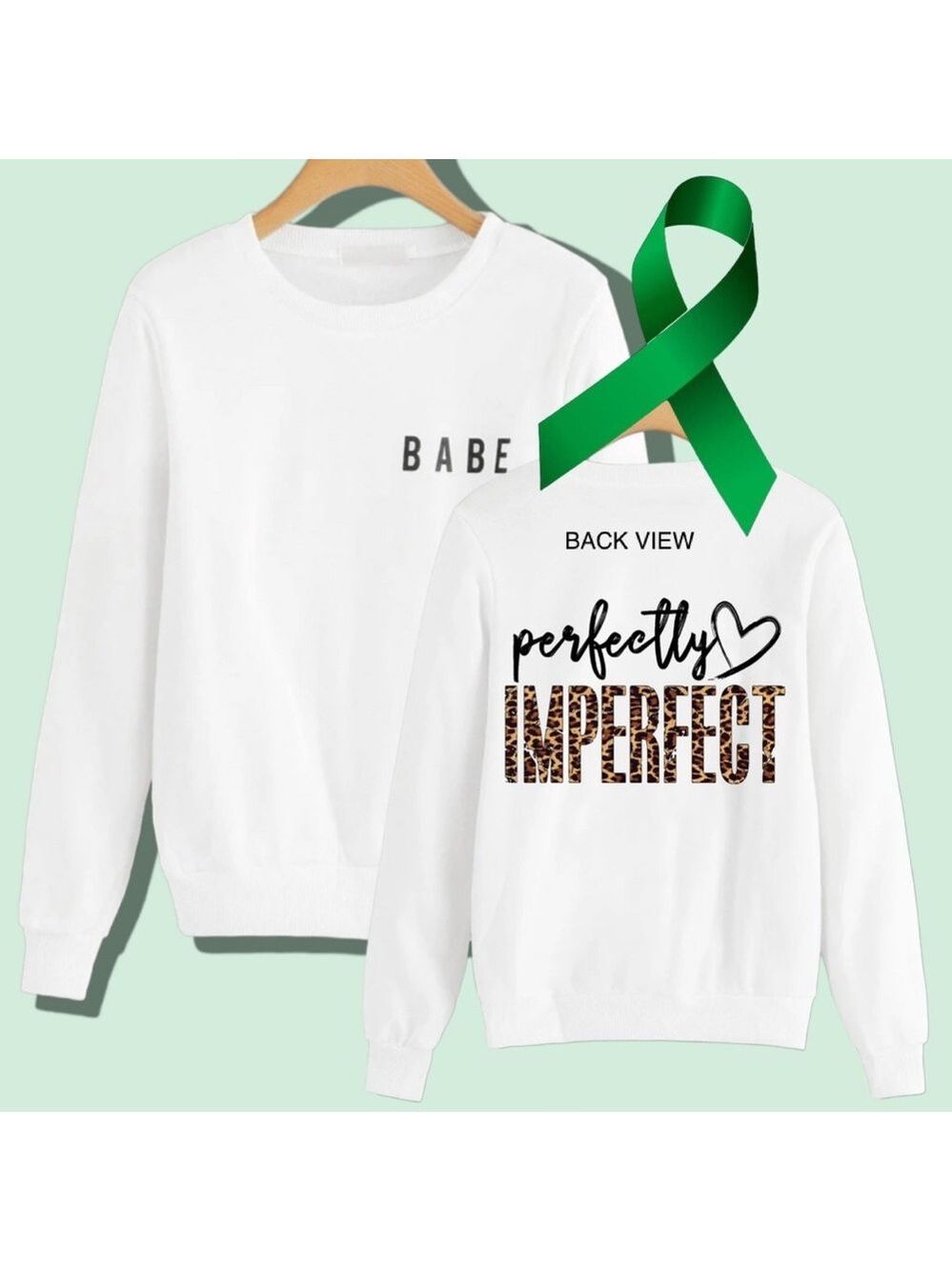 Perfectly Imperfect Mental Health graphic crewneck sweatshirt size large